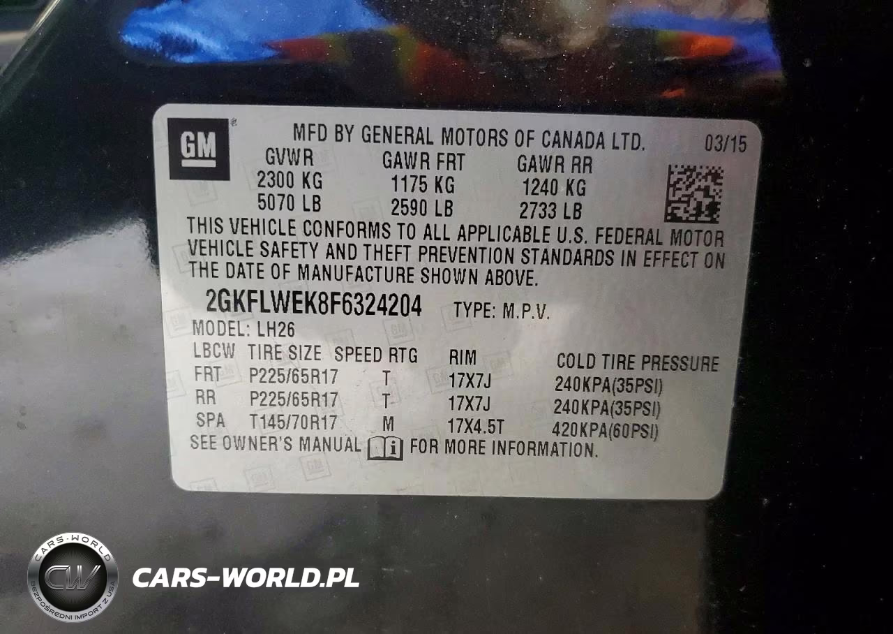 2015 GMC Terrain VIN:2GKFLWEK8F6324204 - 13