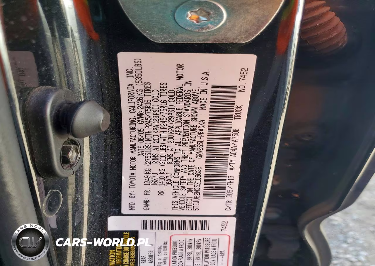 2005 Toyota Tacoma Double Cab Prerunner VIN:5TEJU62N35Z108639 - 12