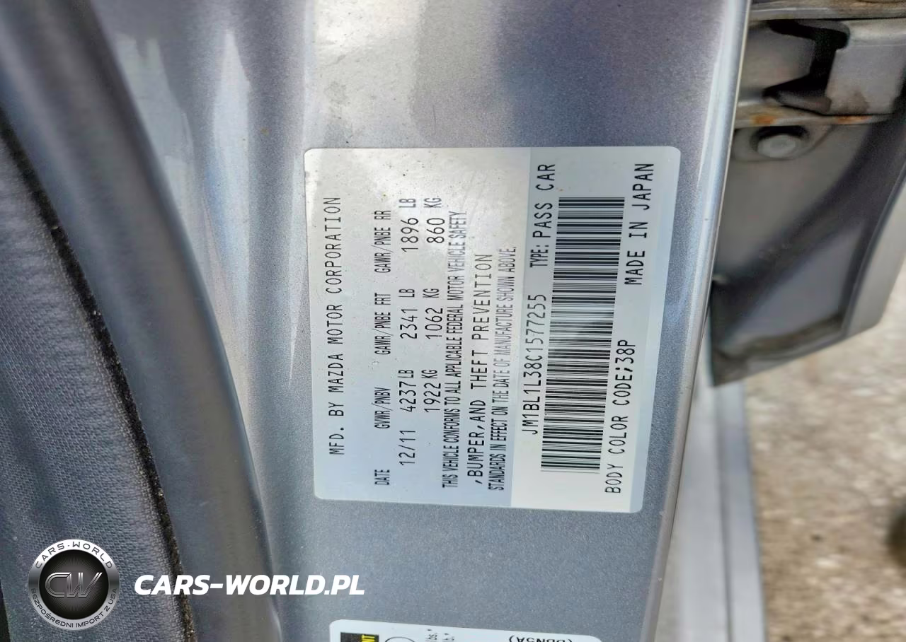 2012 Mazda Speed 3 VIN:JM1BL1L38C1577255 - 13