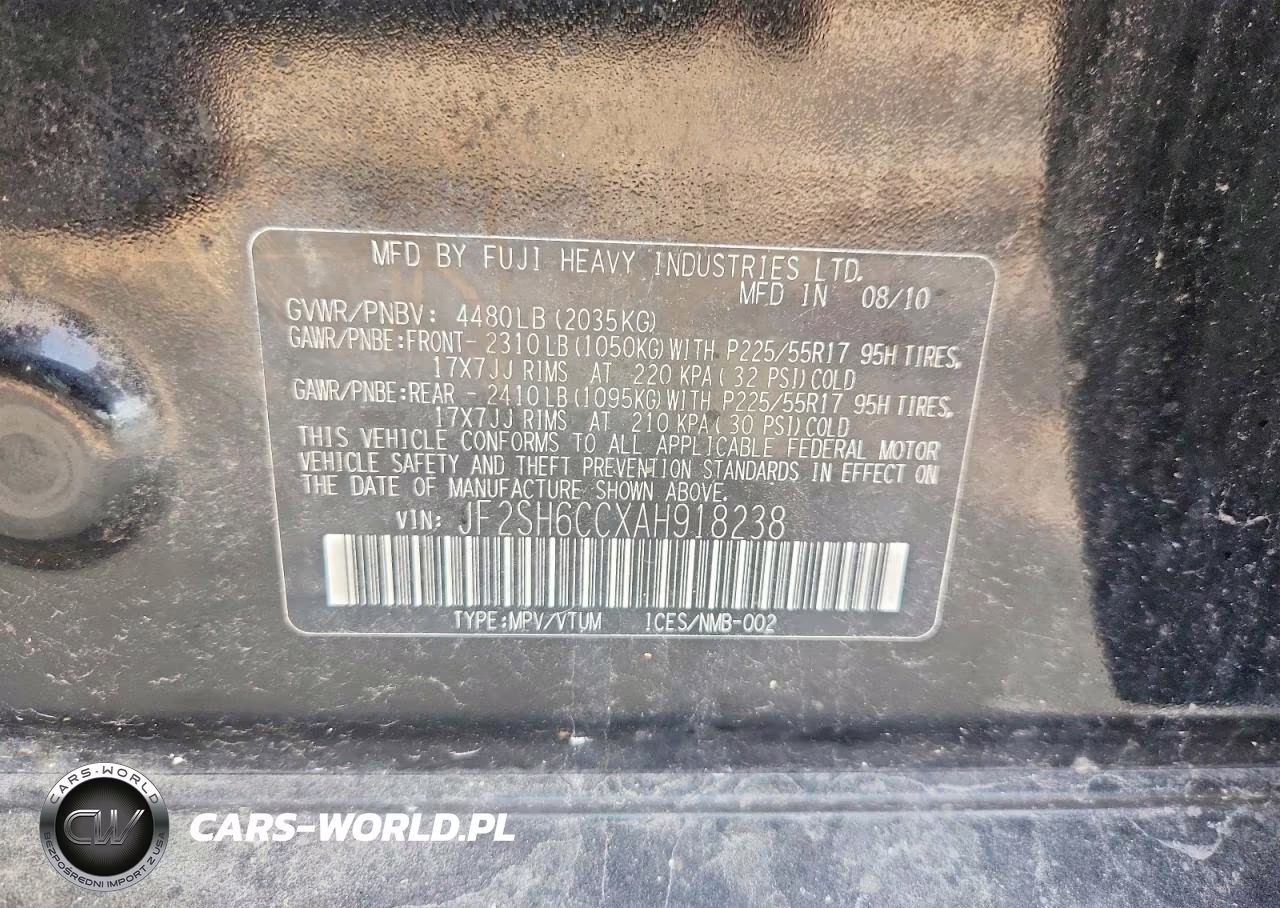 2010 Subaru Forester 2.5X Premium VIN:JF2SH6CCXAH918238 - 12