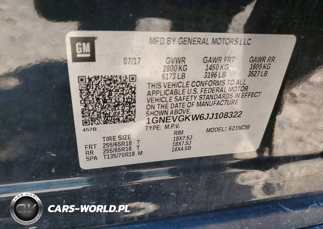 2018 Chevrolet Traverse Lt VIN:1GNEVGKW6JJ108322 - 13