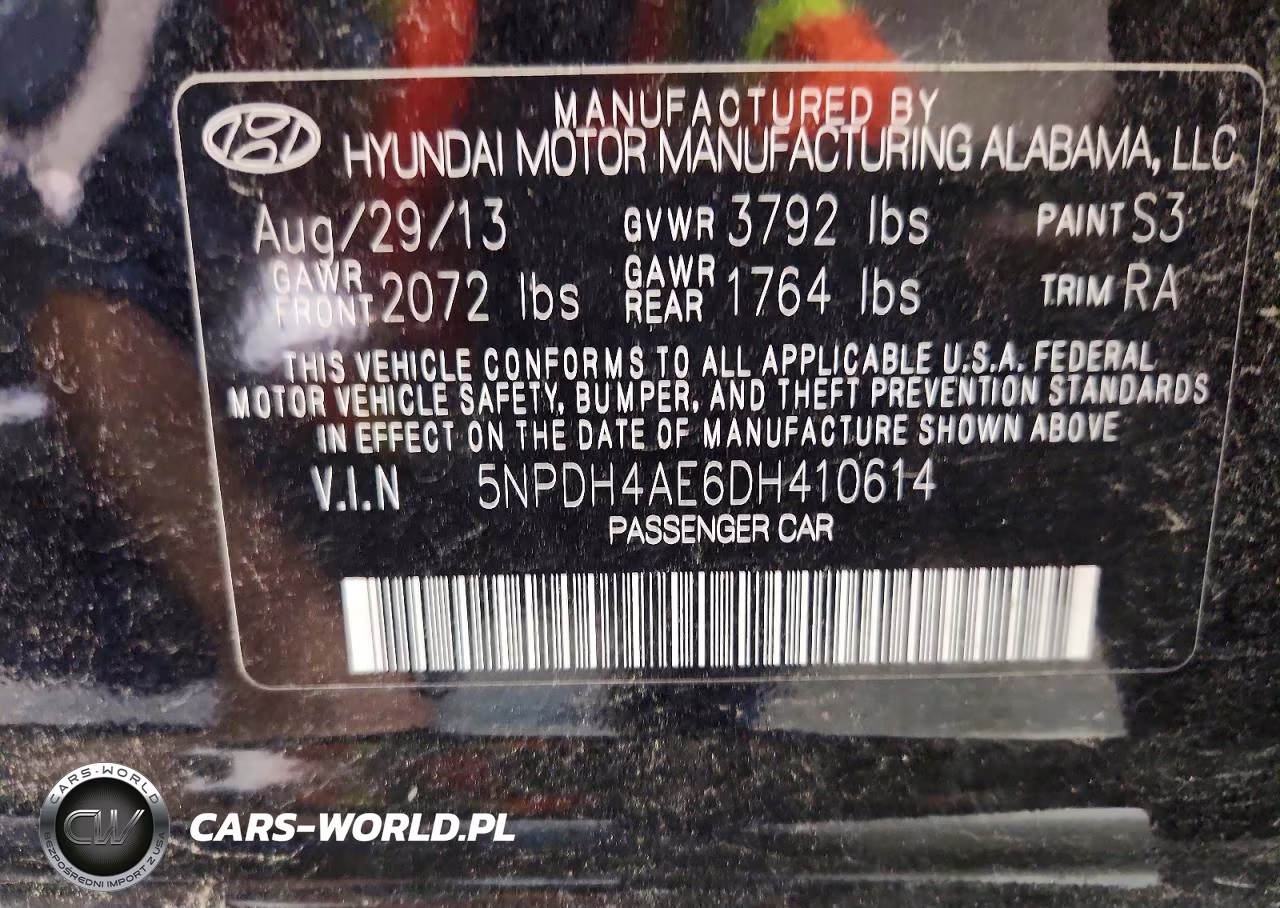 2013 Hyundai Elantra Gls VIN:5NPDH4AE6DH410614 - 13