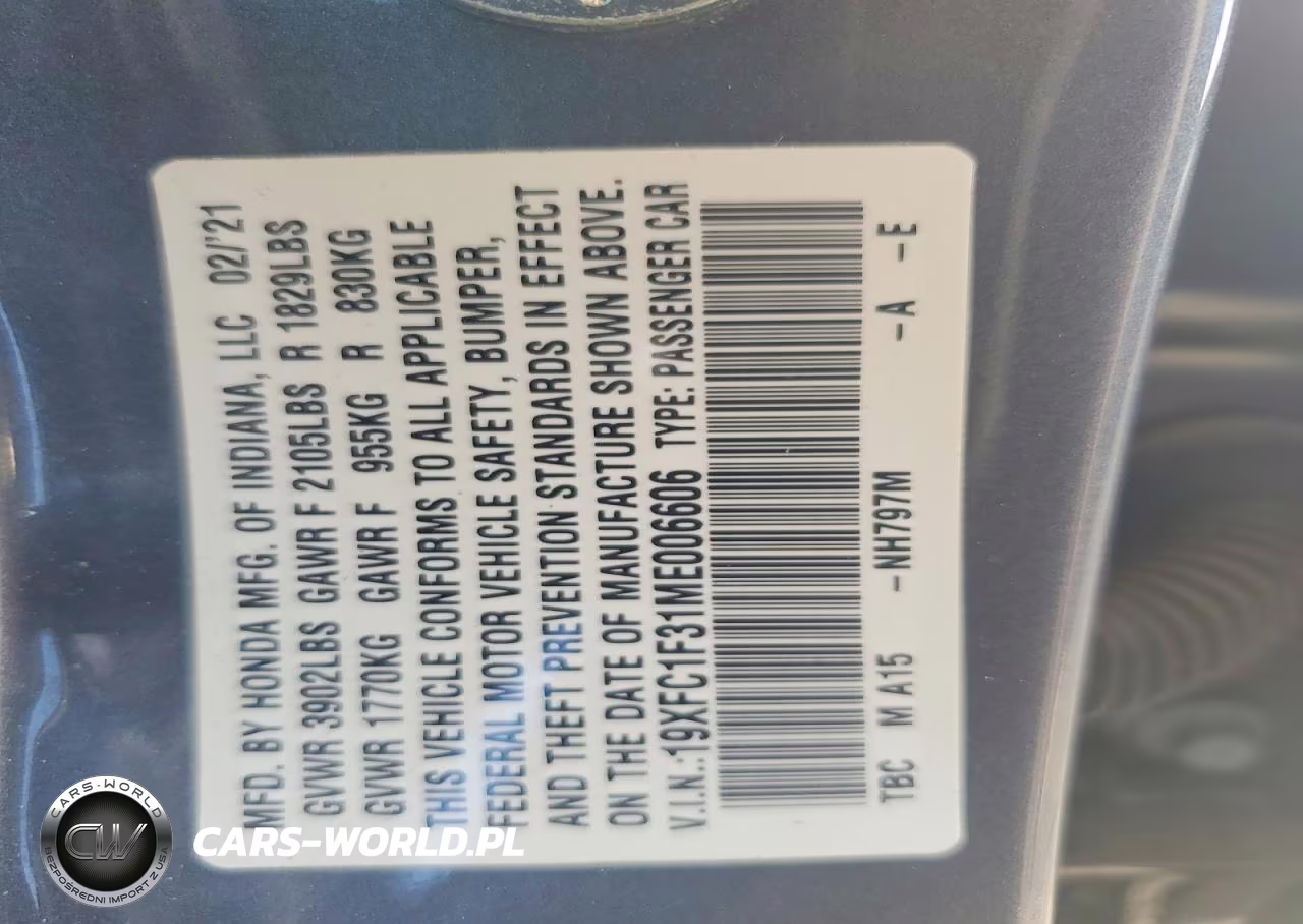 2021 Honda Civic Ex VIN:19XFC1F31ME006606 - 12