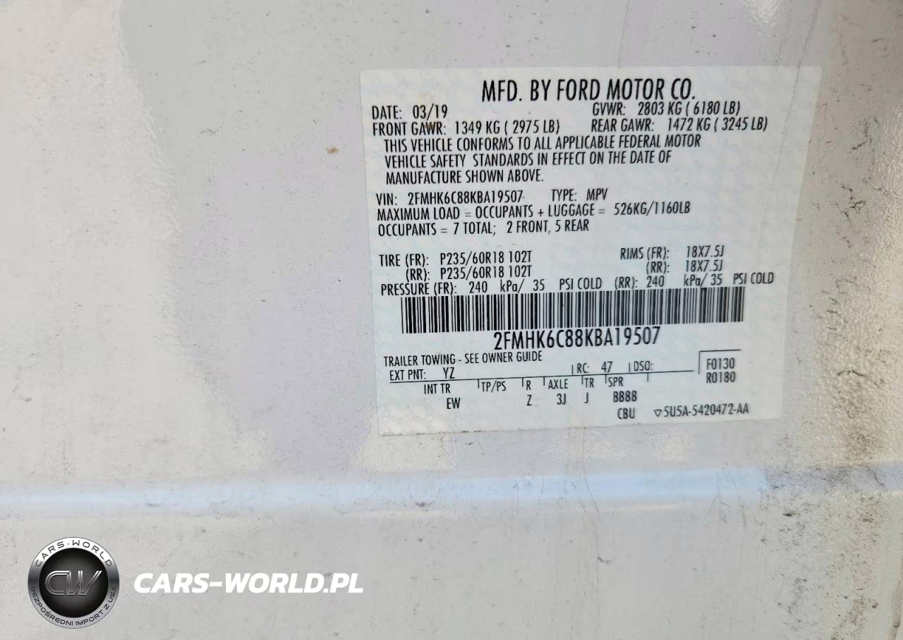 2019 Ford Flex Sel VIN:2FMHK6C88KBA19507 - 14
