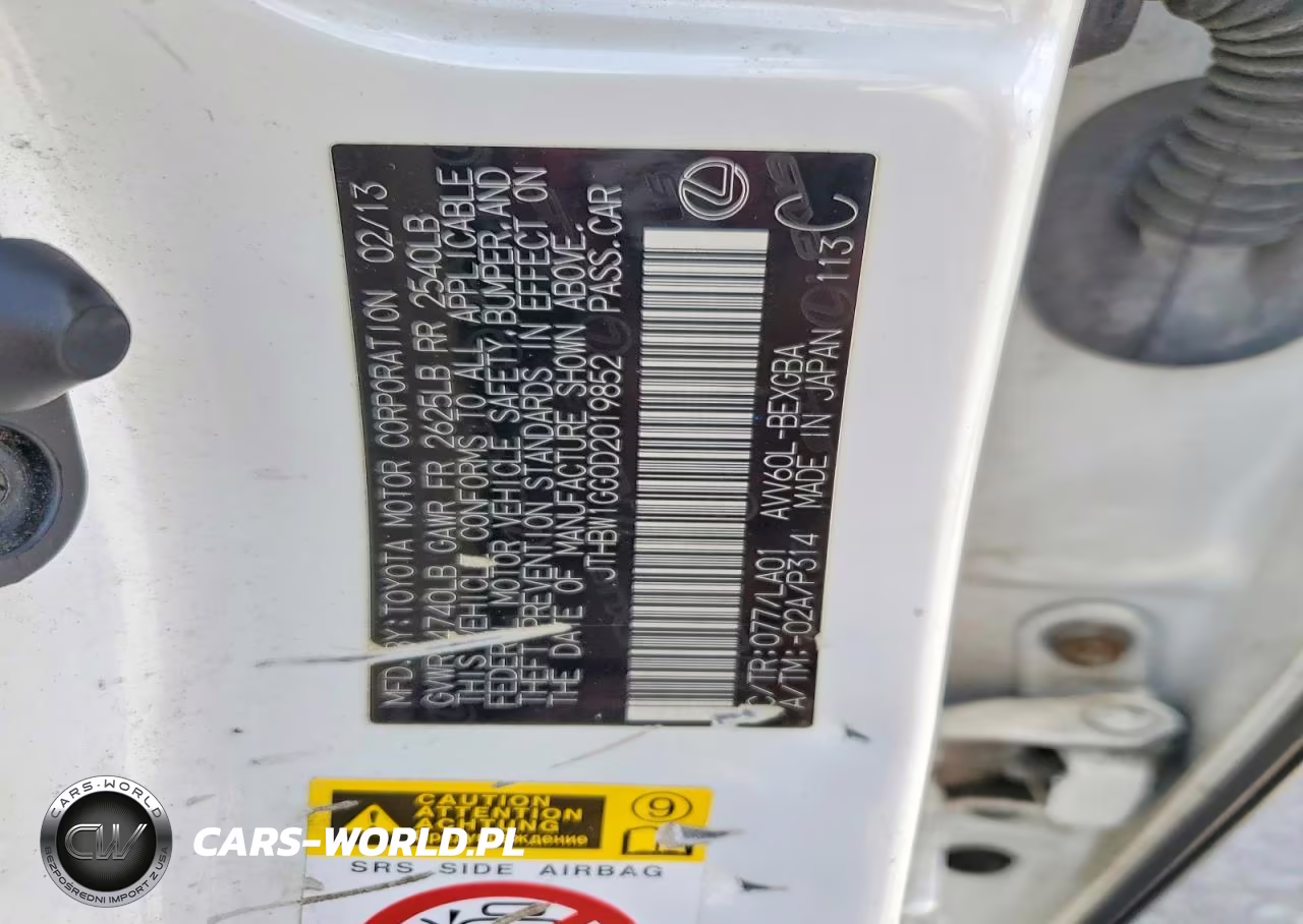 2013 Lexus Es 300H VIN:JTHBW1GG0D2019852 - 12