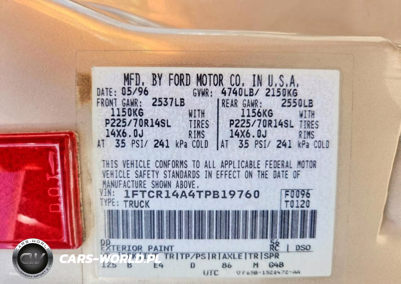 1996 Ford Ranger Super Cab VIN:1FTCR14A4TPB19760 - 12