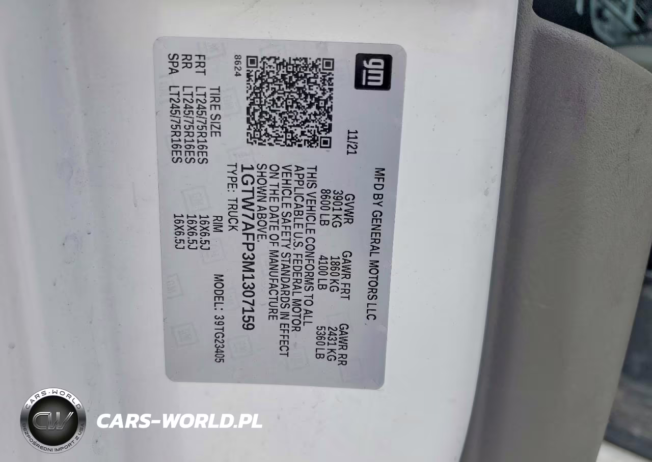 2021 GMC Savana G2500 VIN:1GTW7AFP3M1307159 - 14