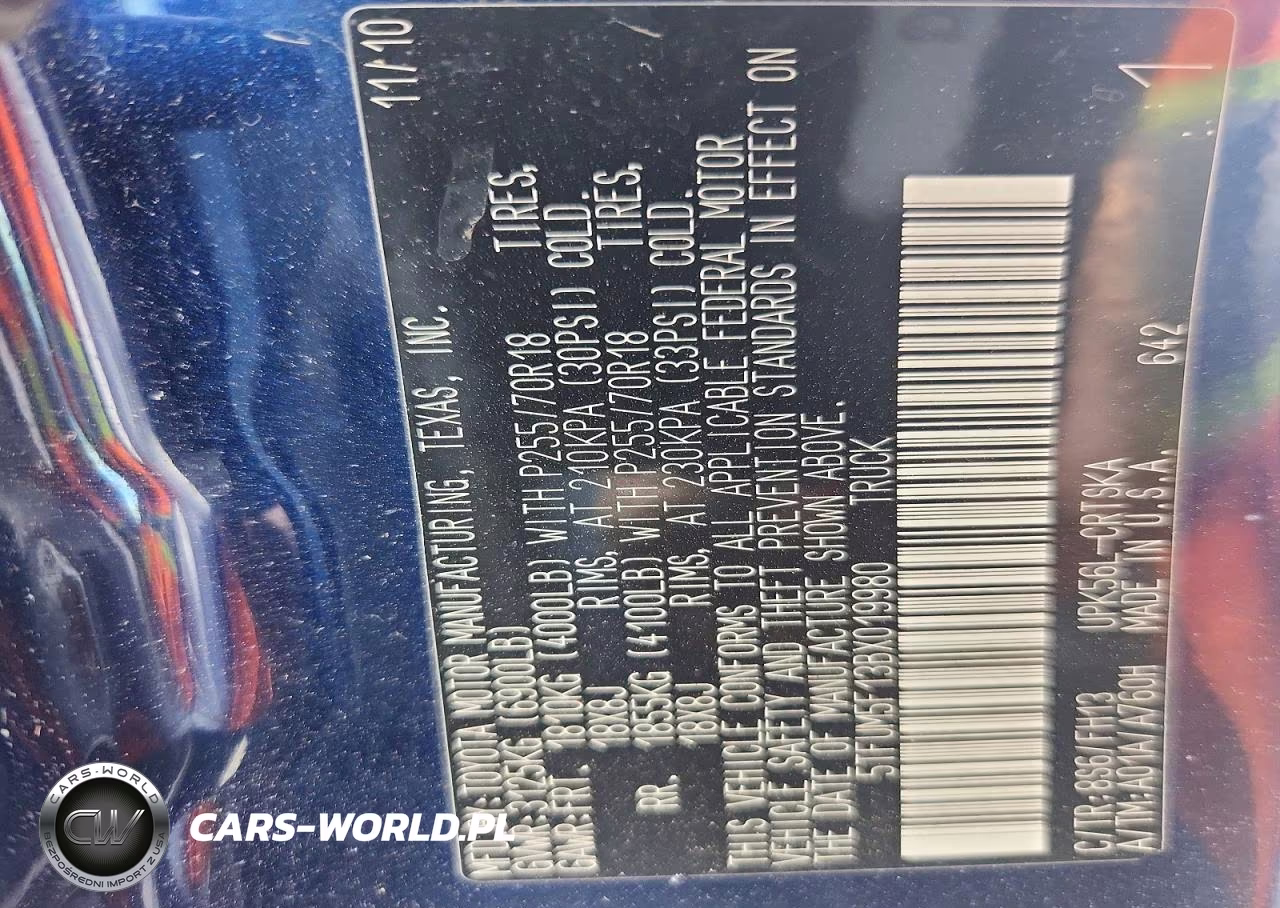 2011 Toyota Tundra Double Cab Sr5 VIN:5TFUM5F13BX019980 - 12