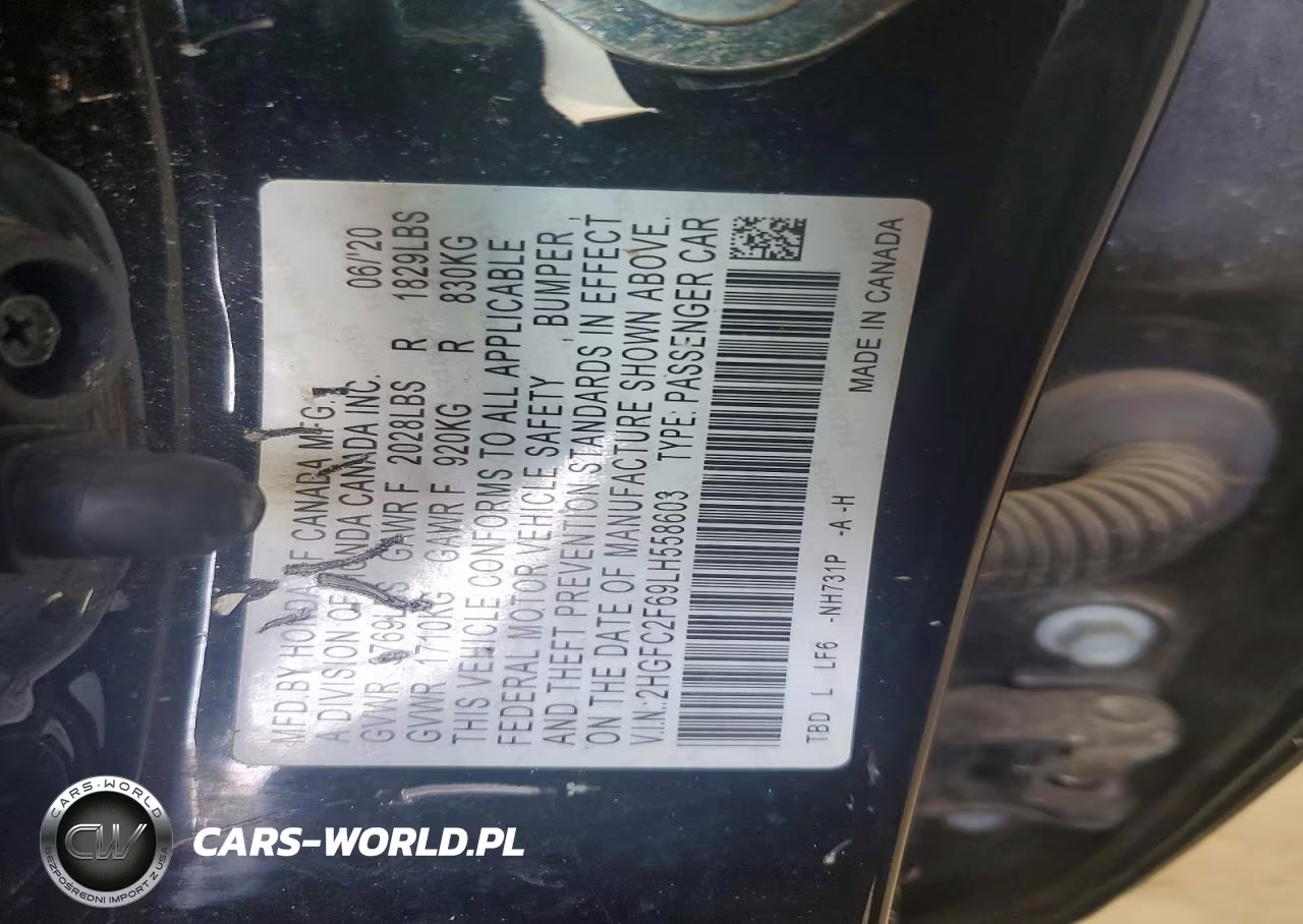 2020 Honda Civic Lx VIN:2HGFC2F69LH558603 - 12