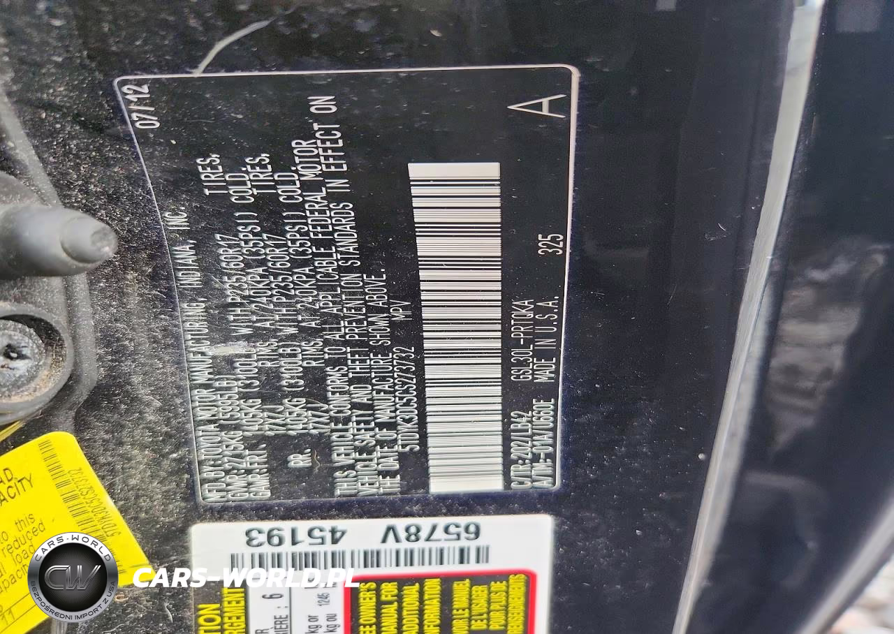 2012 Toyota Sienna Xle 8-Passenger VIN:5TDYK3DC5CS273732 - 13