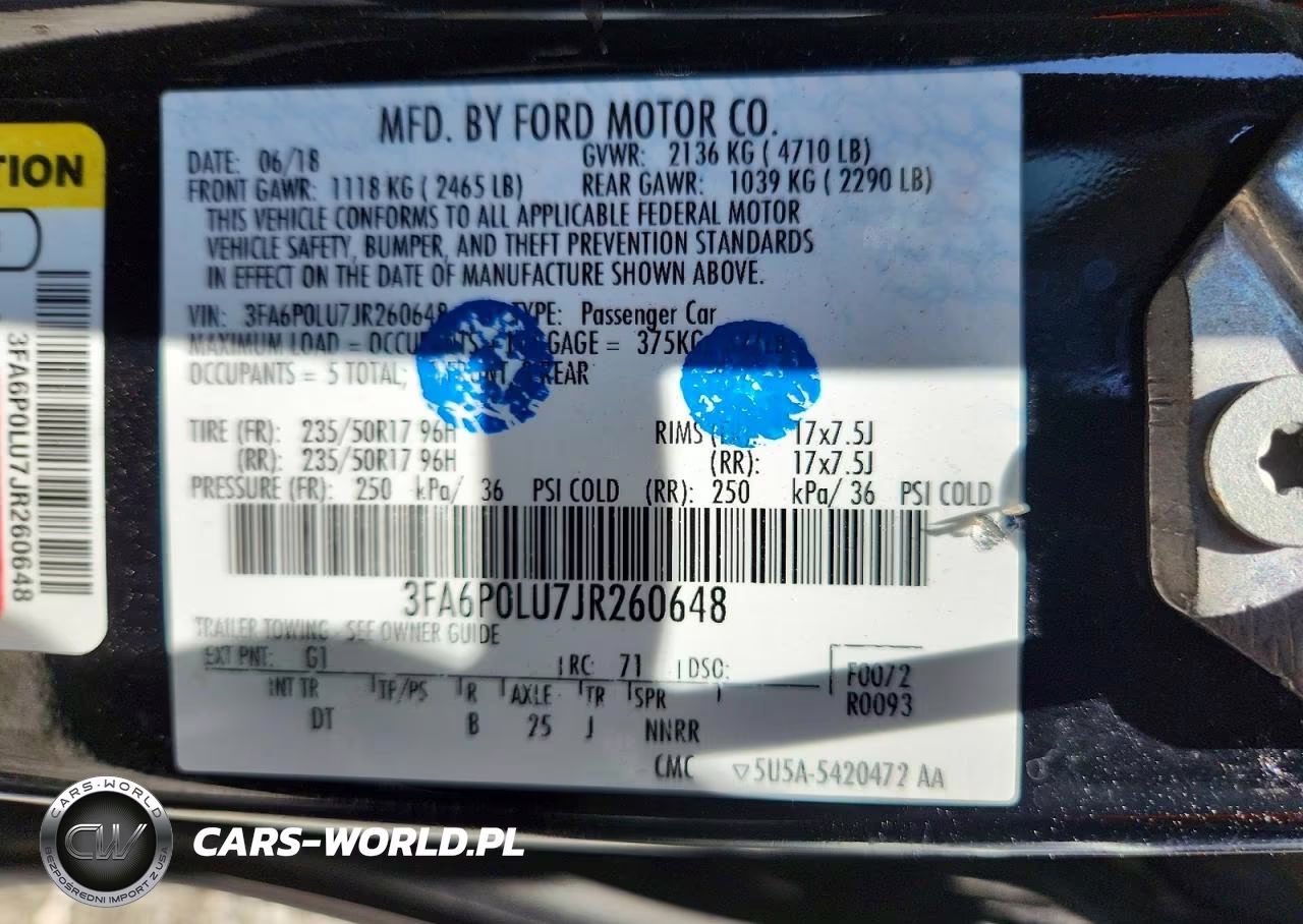 2018 Ford Fusion Se Hybrid VIN:3FA6P0LU7JR260648 - 12