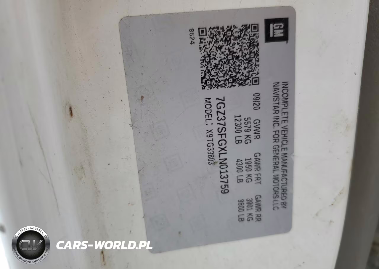 2020 GMC Savana Cutaway G3500 VIN:7GZ37SFGXLN013759 - 12