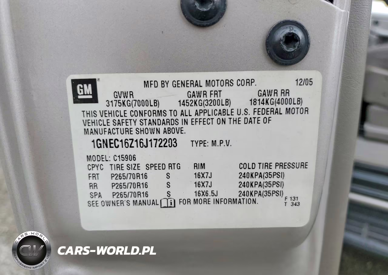 2006 Chevrolet Suburban C1500 VIN:1GNEC16Z16J172203 - 13