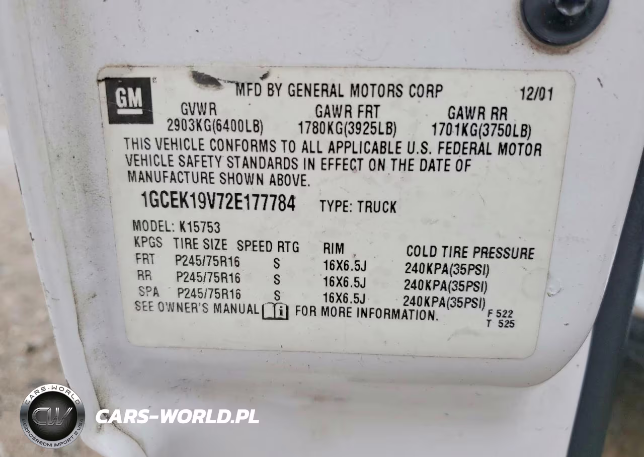 2002 Chevrolet Silverado K1500 VIN:1GCEK19V72E177784 - 12