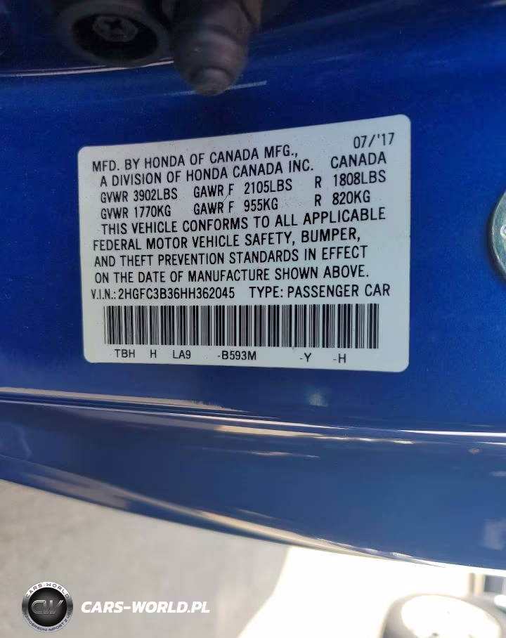 2017 Honda Civic Ex VIN:2HGFC3B36HH362045 - 12