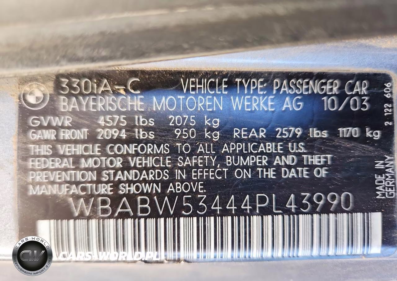 2004 BMW 330 Ci VIN:WBABW53444PL43990 - 12