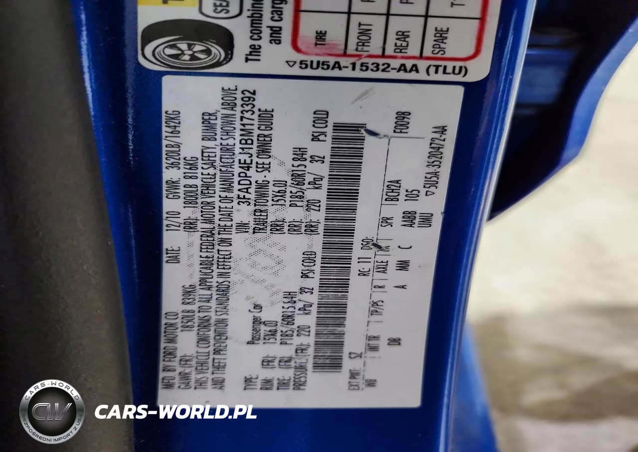 2011 Ford Fiesta Se VIN:3FADP4EJ1BM173392 - 12