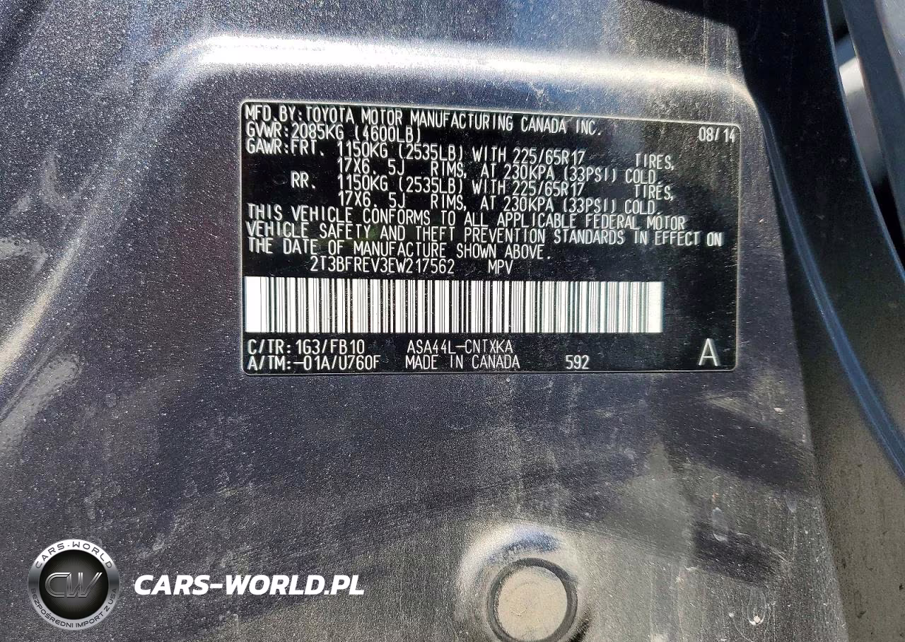2014 Toyota Rav4 Le VIN:2T3BFREV3EW217562 - 12