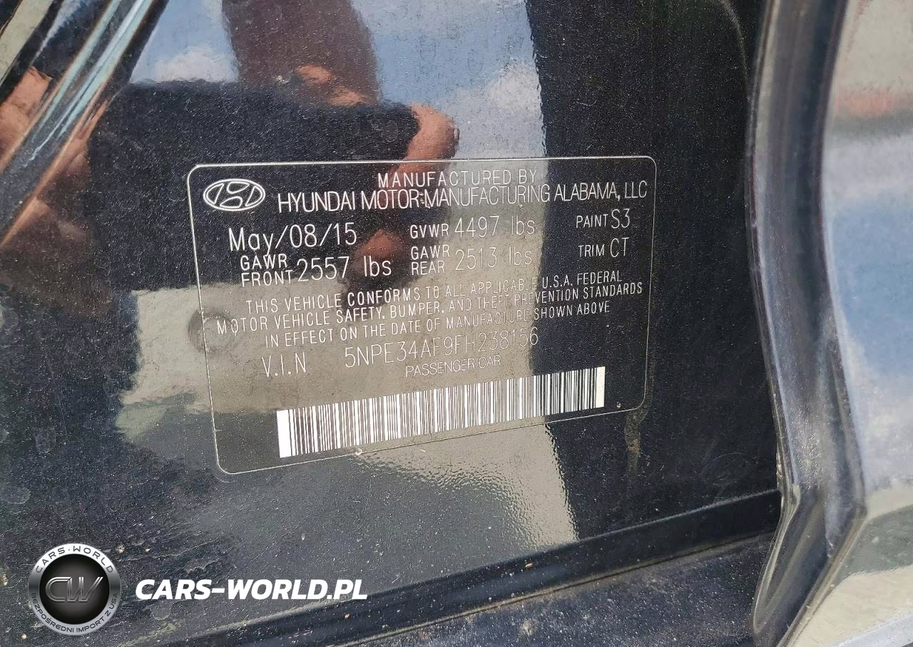 2015 Hyundai Sonata Limited VIN:5NPE34AF9FH238156 - 12