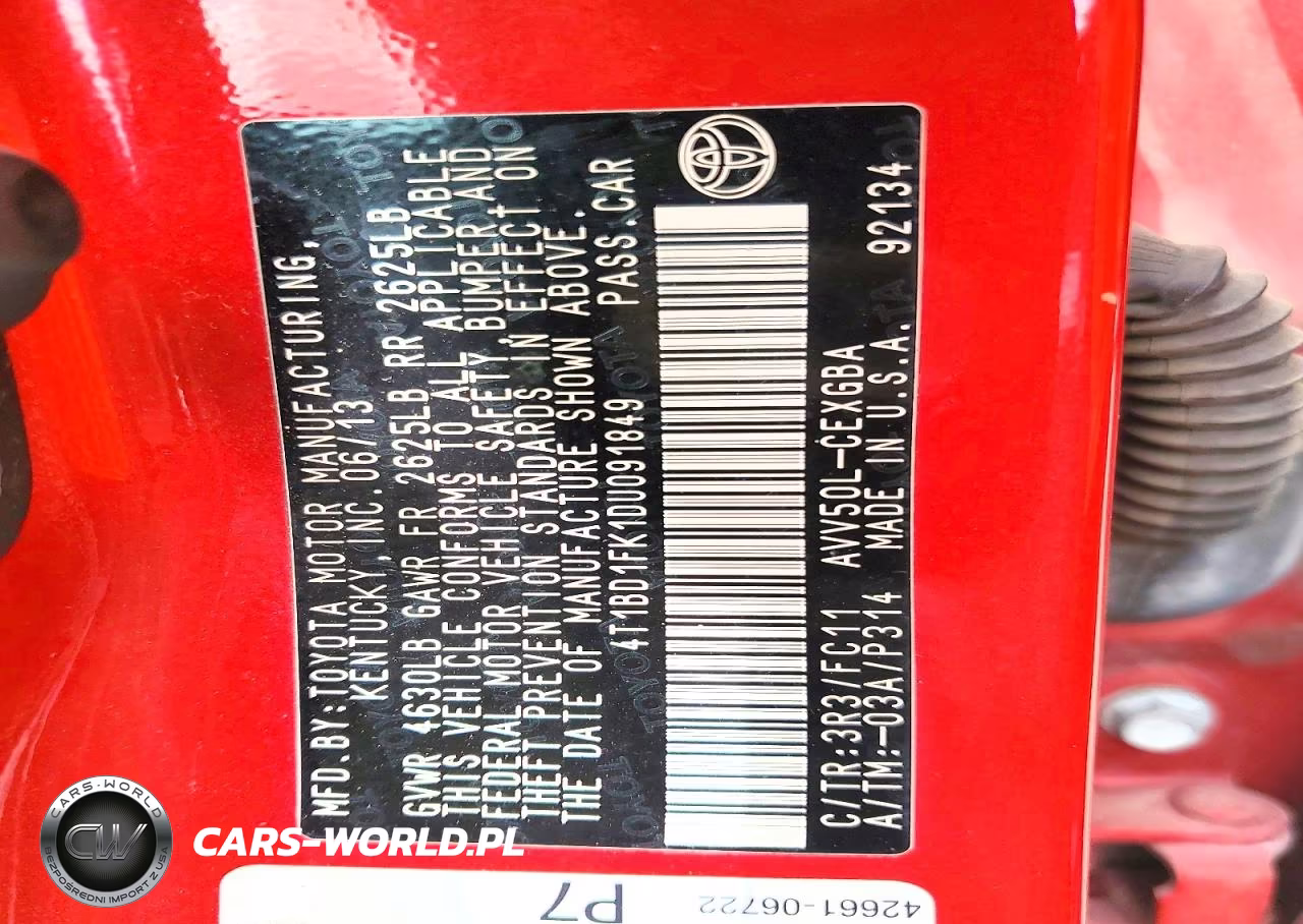 2013 Toyota Camry Hybrid Xle VIN:4T1BD1FK1DU091849 - 13