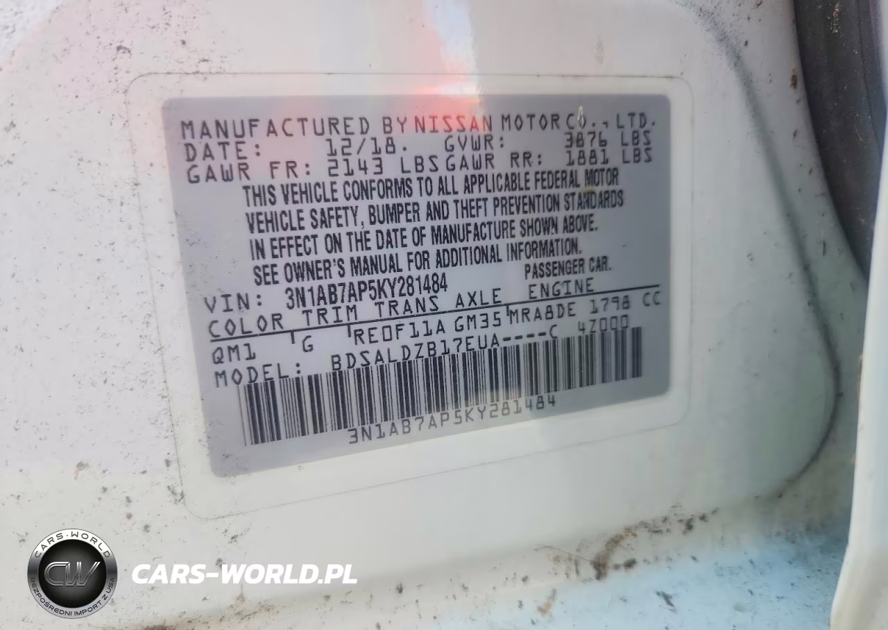 2019 Nissan Sentra Sv VIN:3N1AB7AP5KY281484 - 12