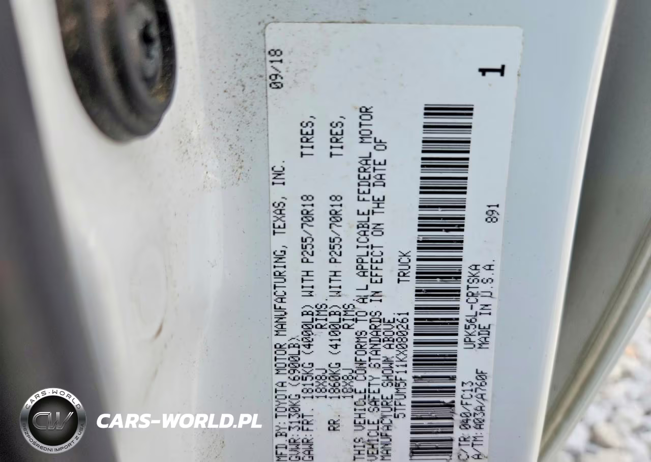 2019 Toyota Tundra Sr5 VIN:5TFUM5F11KX080261 - 12