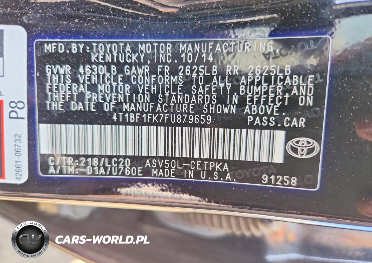 2015 Toyota Camry Xse VIN:4T1BF1FK7FU879659 - 12