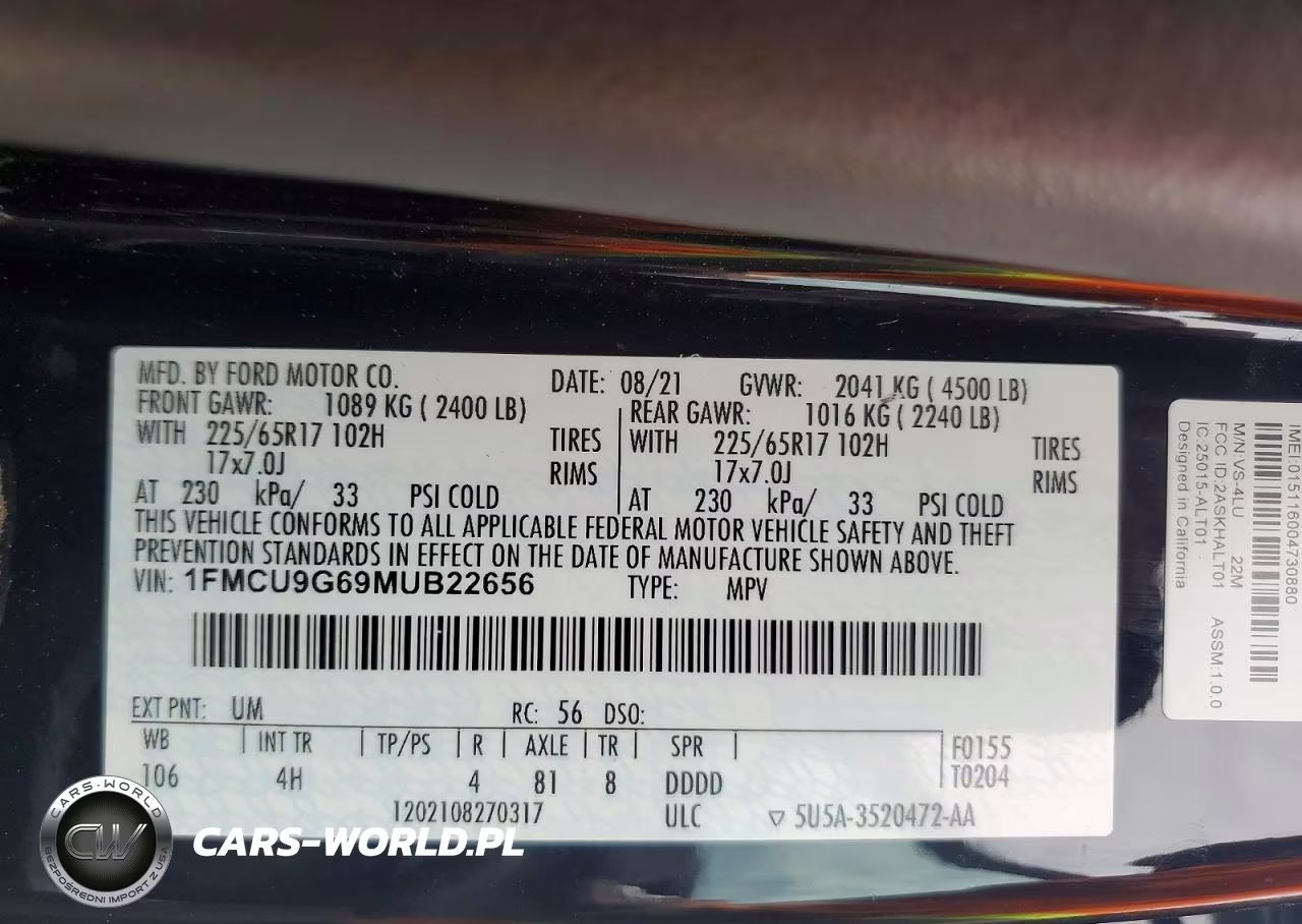 2021 Ford Escape Se VIN:1FMCU9G69MUB22656 - 13
