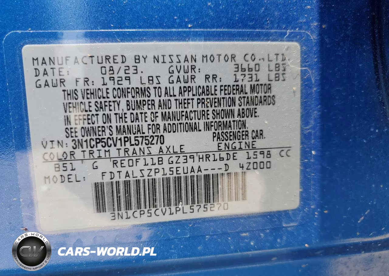 2023 Nissan Kicks Sv VIN:3N1CP5CV1PL575270 - 12