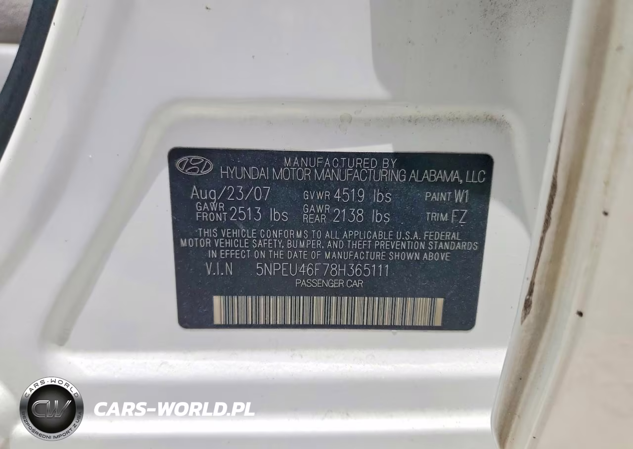 2008 Hyundai Sonata Se V6 VIN:5NPEU46F78H365111 - 12