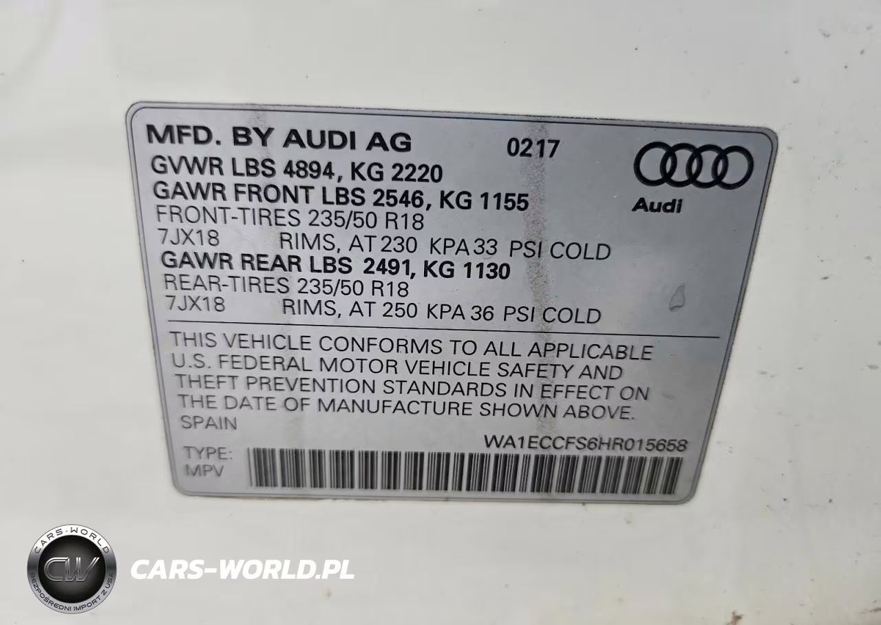 2017 Audi Q3 Premium VIN:WA1ECCFS6HR015658 - 13