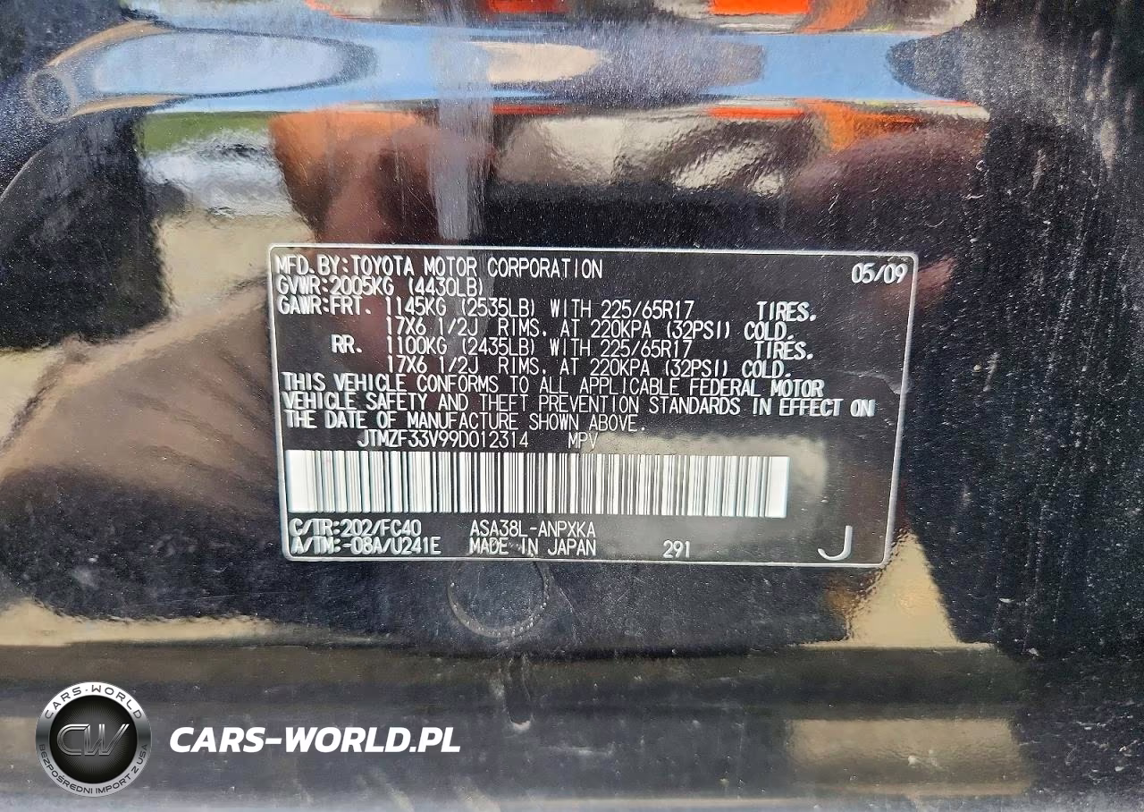 2009 Toyota Rav4 Base VIN:JTMZF33V99D012314 - 13