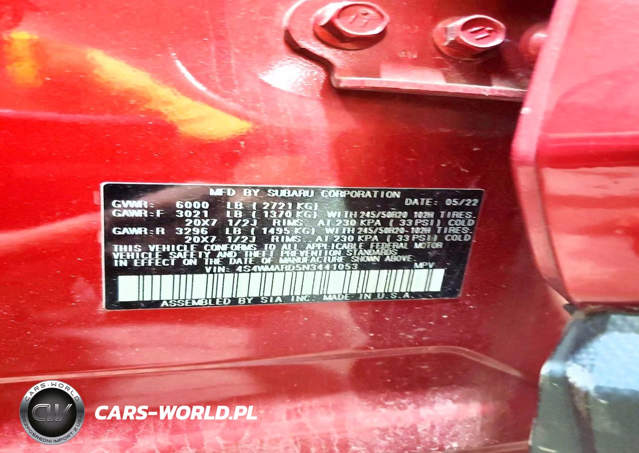 2022 Subaru Ascent Touring VIN:4S4WMARD5N3441053 - 14