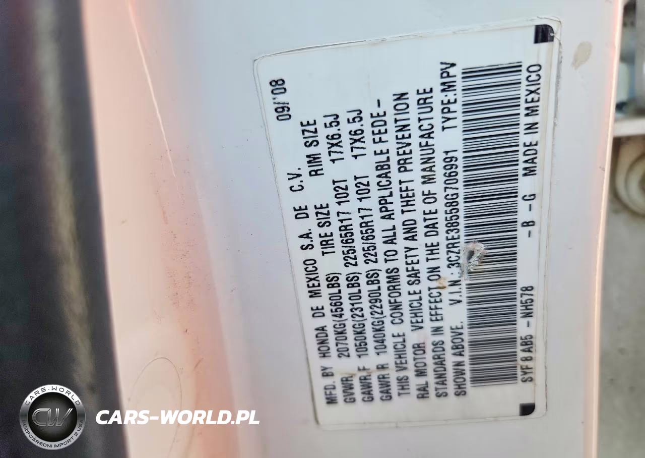 2008 Honda Cr-V Ex VIN:3CZRE38558G706991 - 13
