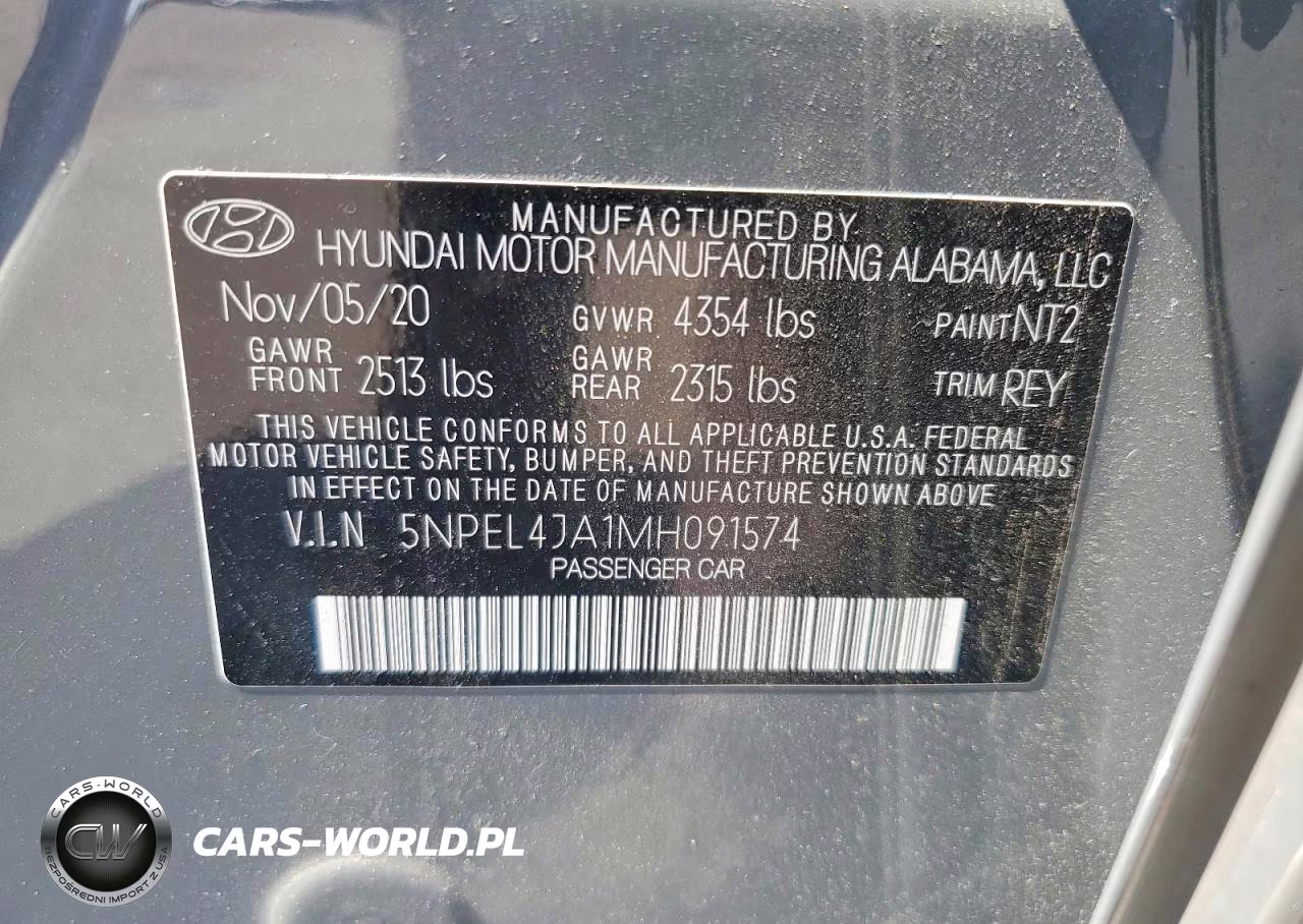 2021 Hyundai Sonata Sel VIN:5NPEL4JA1MH091574 - 12