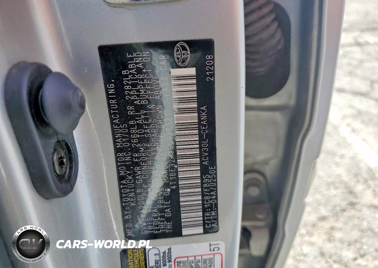 2005 Toyota Camry VIN:4T1BE32K35U037131 - 12