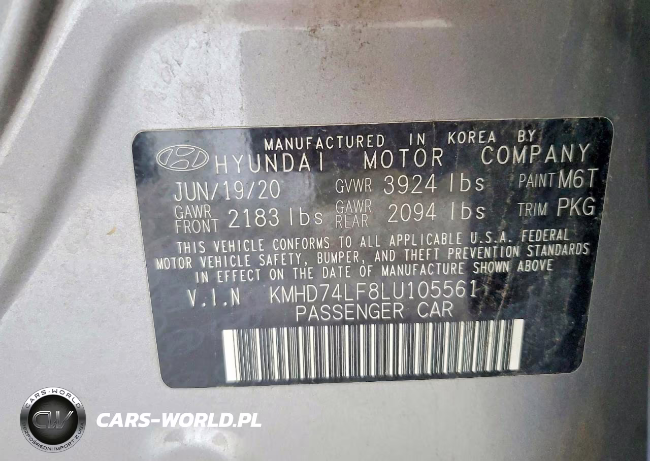 2020 Hyundai Elantra Se VIN:KMHD74LF8LU105561 - 13