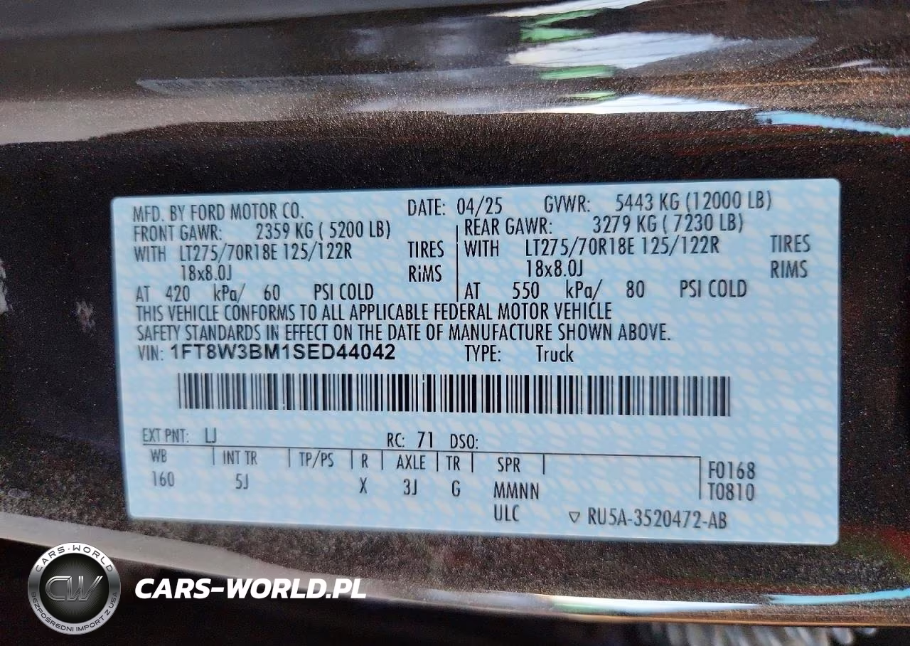 2025 Ford F350 Super Duty VIN:1FT8W3BM1SED44042 - 12