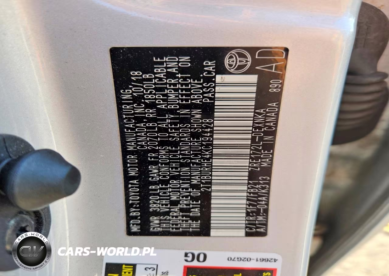 2019 Toyota Corolla Le VIN:2T1BURHE4KC194428 - 13