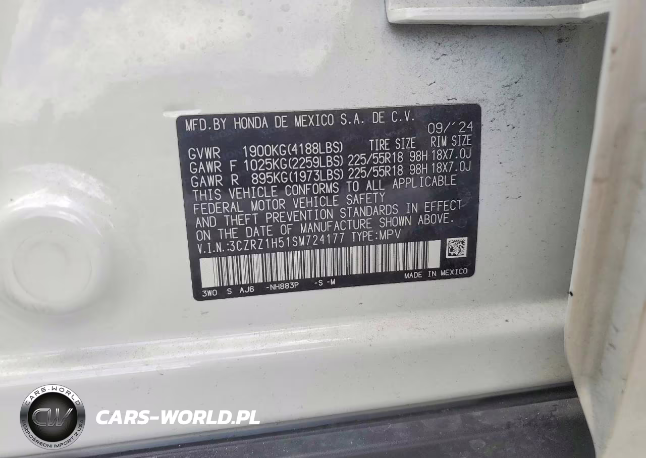 2025 Honda Hr-V Sport VIN:3CZRZ1H51SM724177 - 13