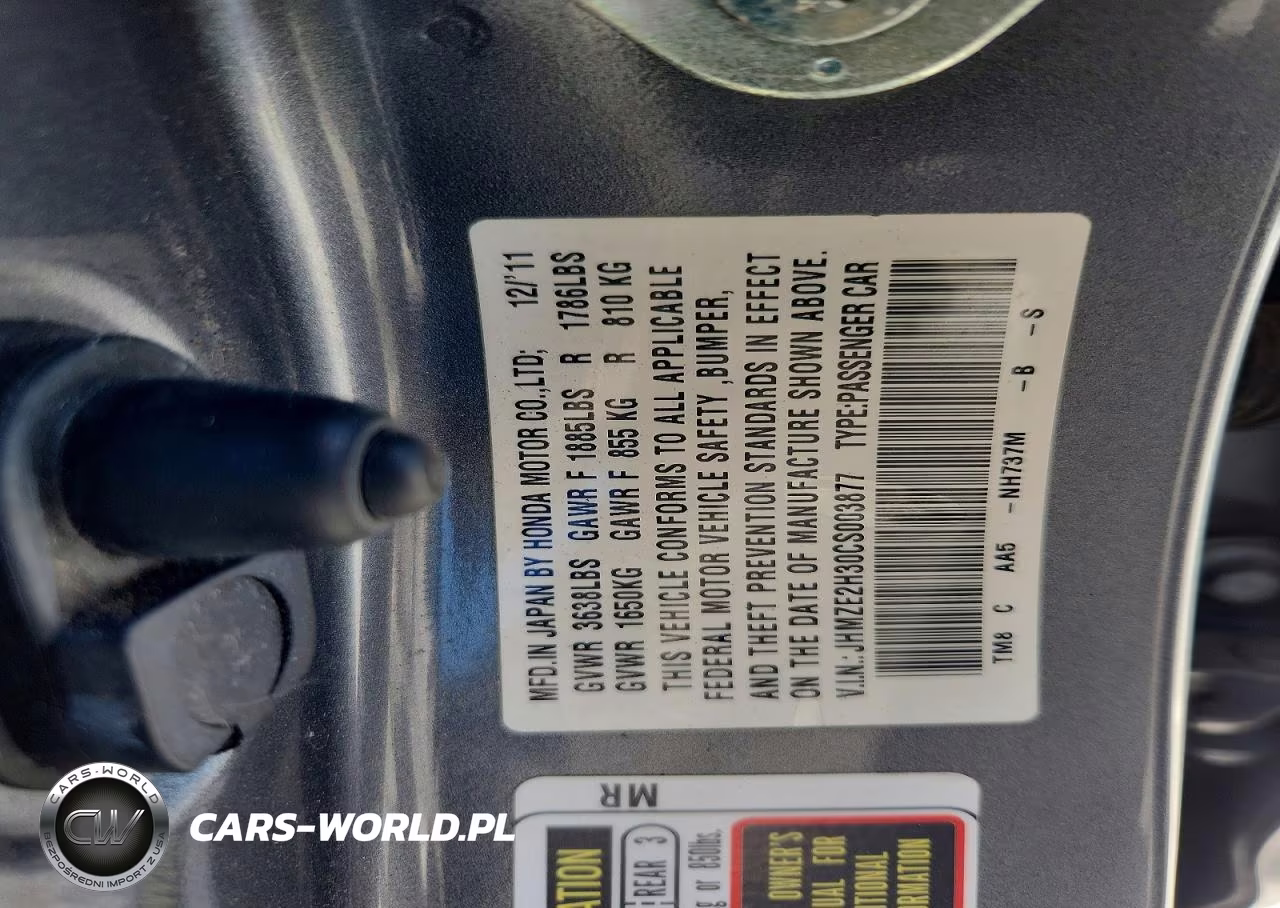 2012 Honda Insight VIN:JHMZE2H30CS003877 - 12