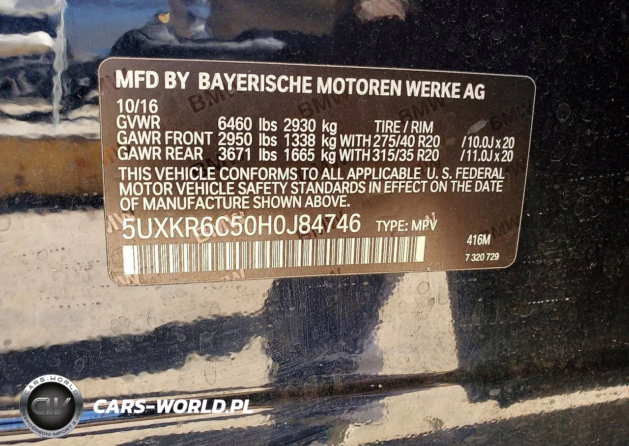 2017 BMW X5 xDrive50I VIN:5UXKR6C50H0J84746 - 12