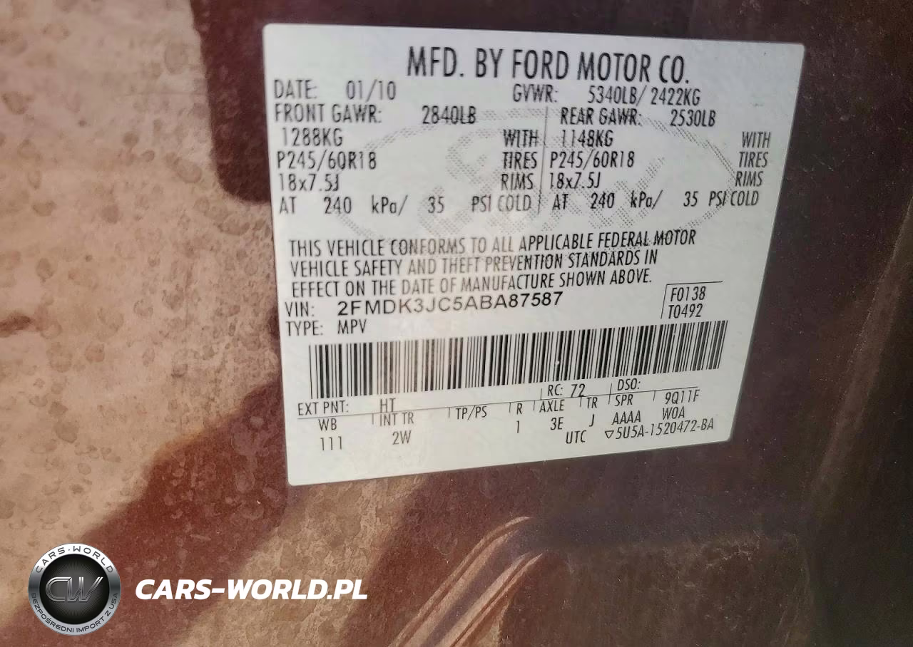 2010 Ford Edge Sel VIN:2FMDK3JC5ABA87587 - 12