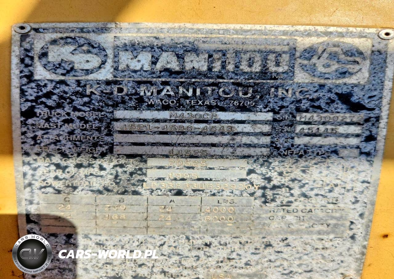 1995 Manitou Construction Equipment VIN:45145 - 10
