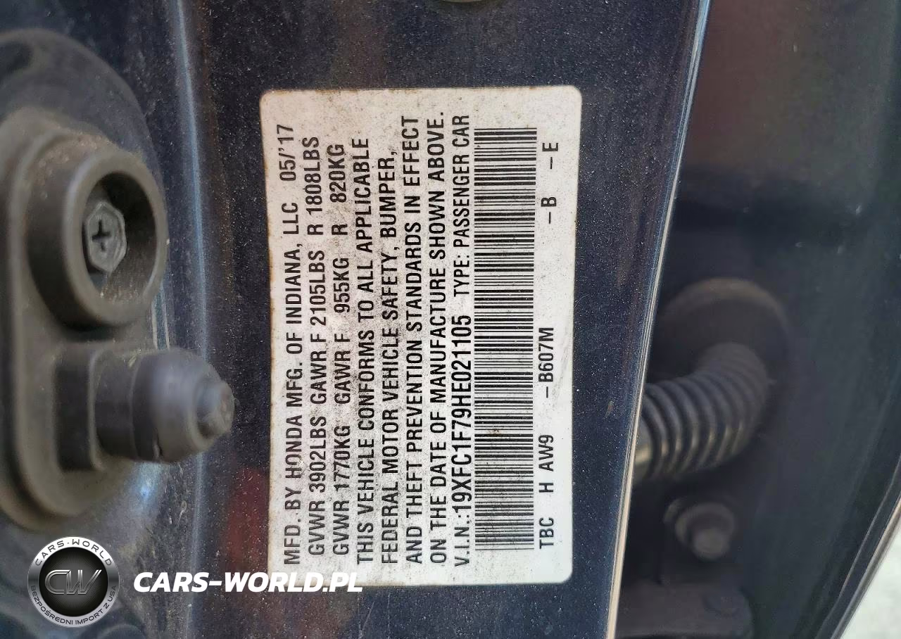 2017 Honda Civic Exl VIN:19XFC1F79HE021105 - 12