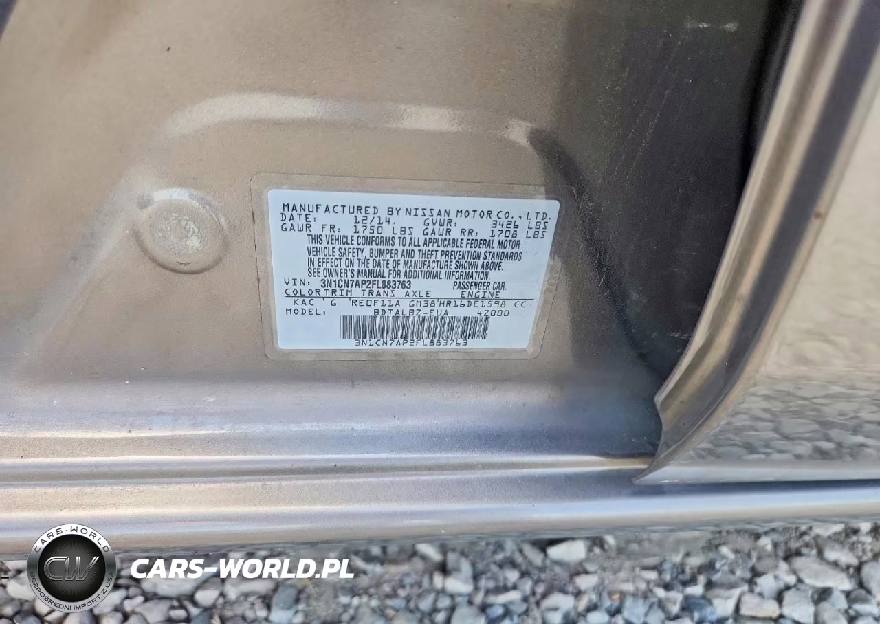 2015 Nissan Versa 1.6 Sv VIN:3N1CN7AP2FL883763 - 12