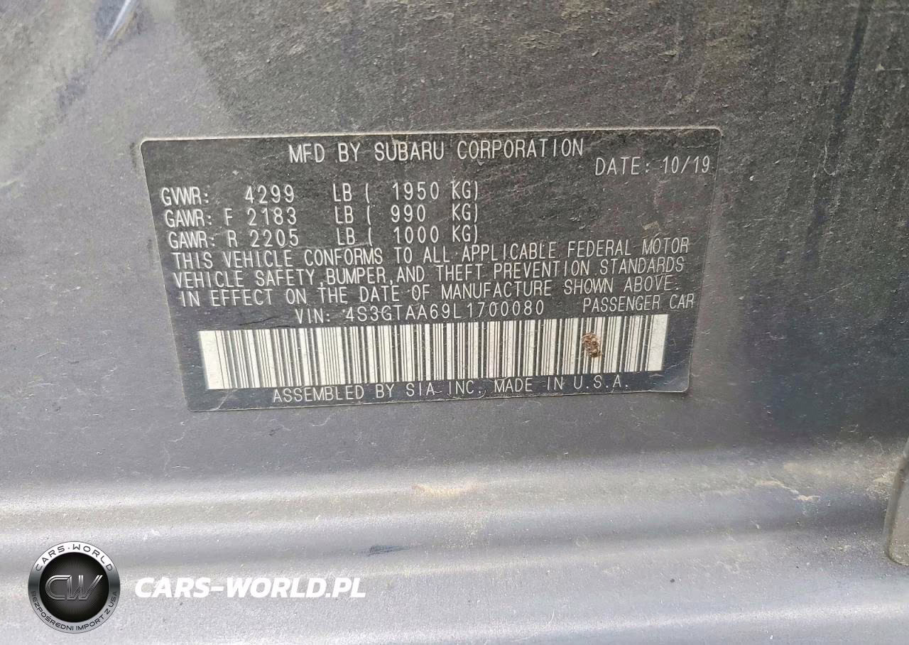 2020 Subaru Impreza VIN:4S3GTAA69L1700080 - 12