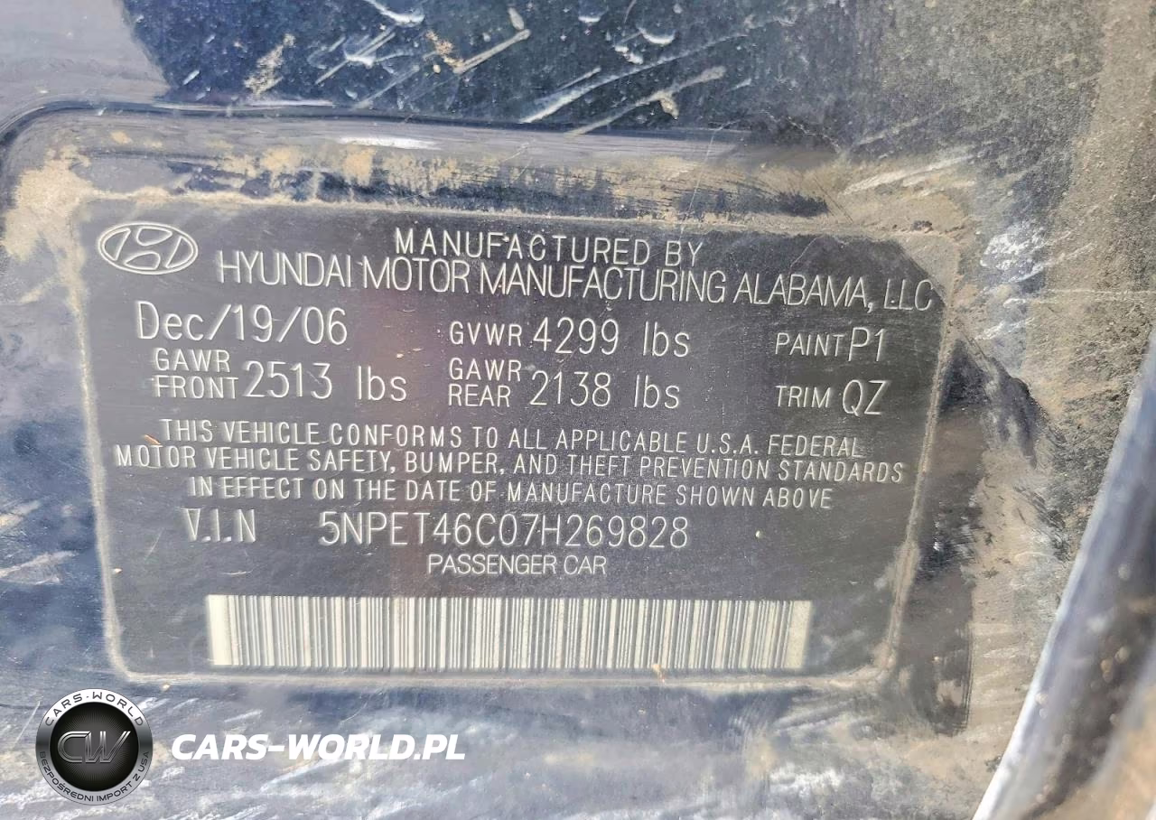 2007 Hyundai Sonata Gls VIN:5NPET46C07H269828 - 12