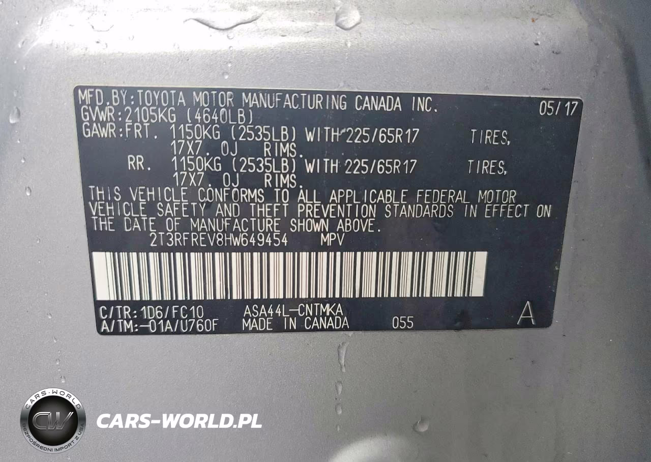 2017 Toyota Rav4 Xle VIN:2T3RFREV8HW649454 - 13