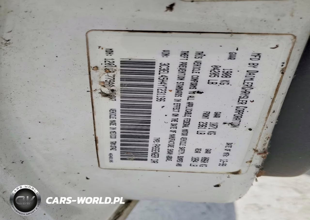 2000 Chrysler Sebring Jx VIN:3C3EL45H4YT231196 - 12